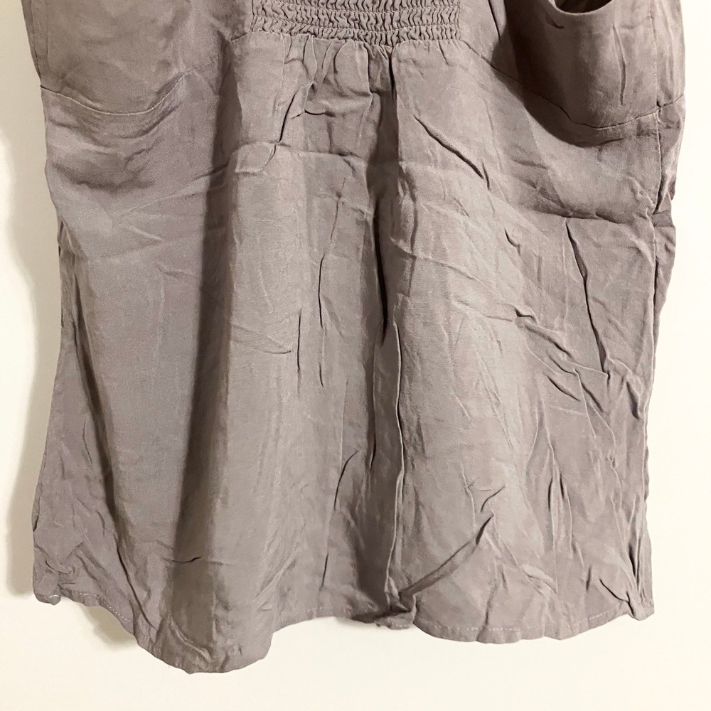 Kirra gray camisole tank top lace-trimmed button detail spaghetti strap Sz M - Picture 8 of 11